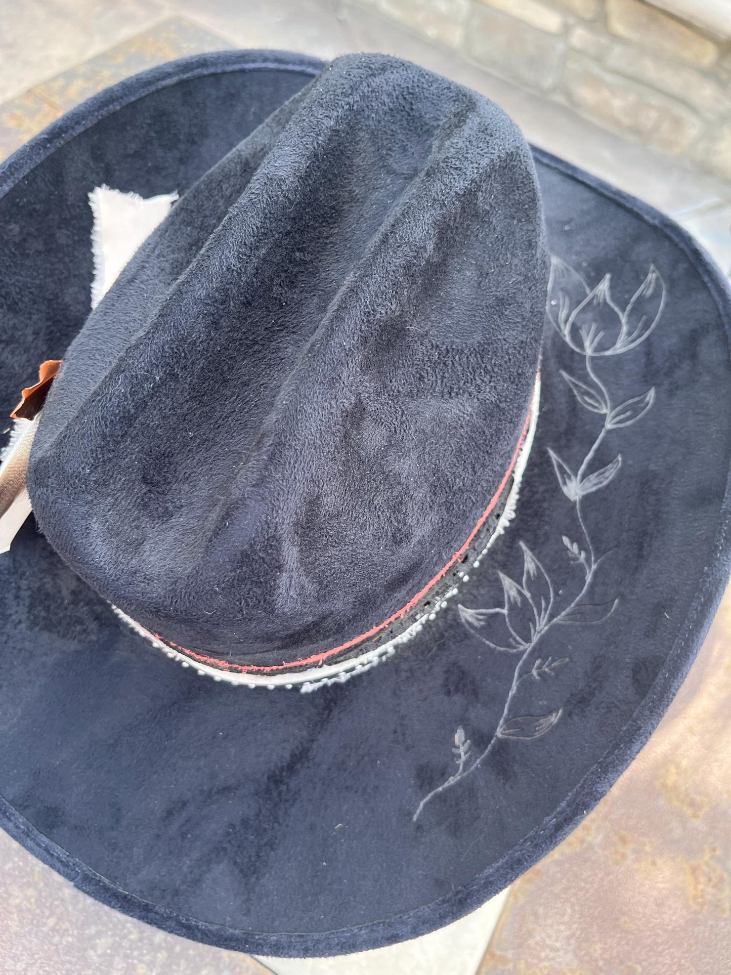 Black burned cowboy hat