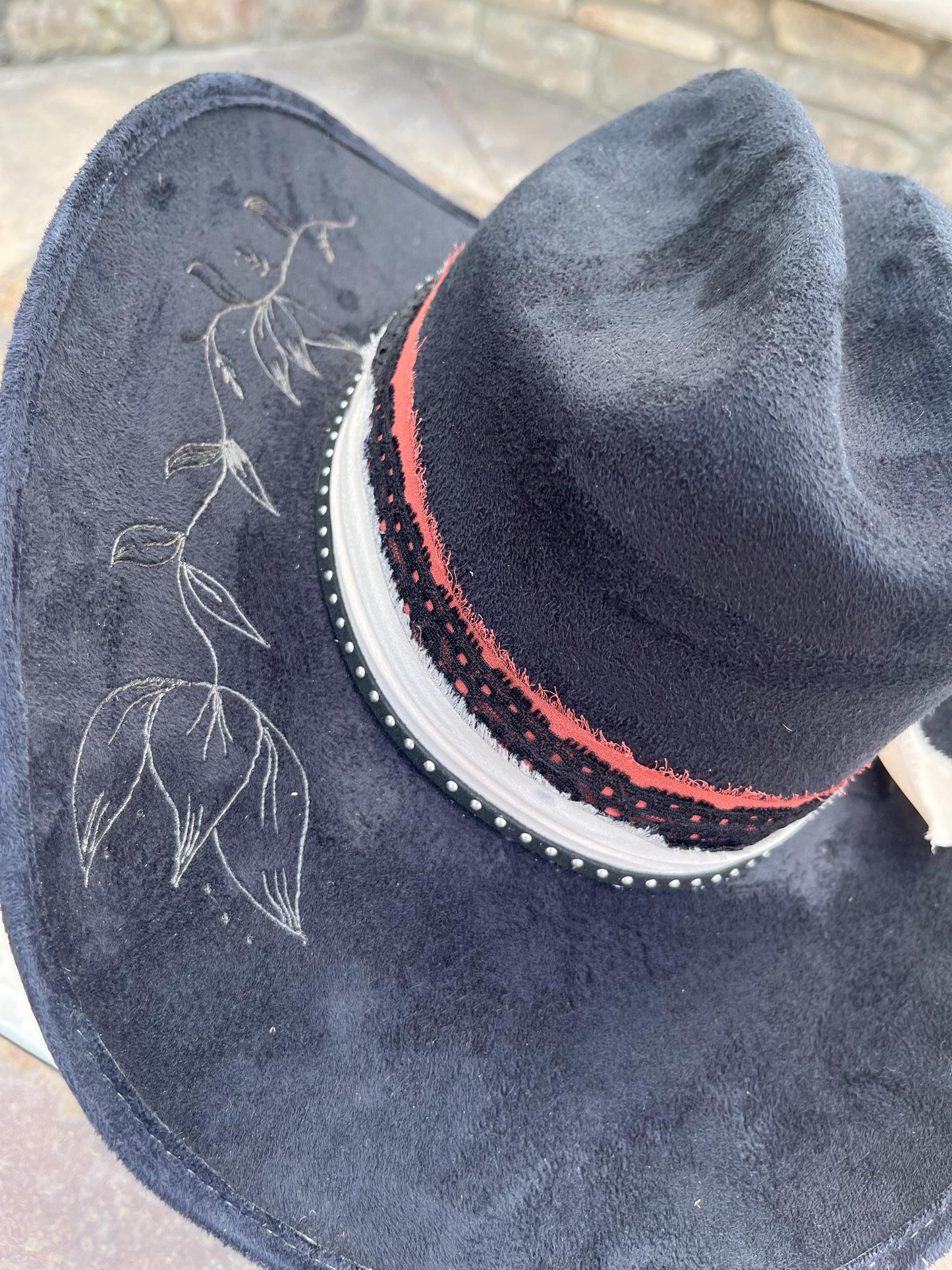 Black burned cowboy hat