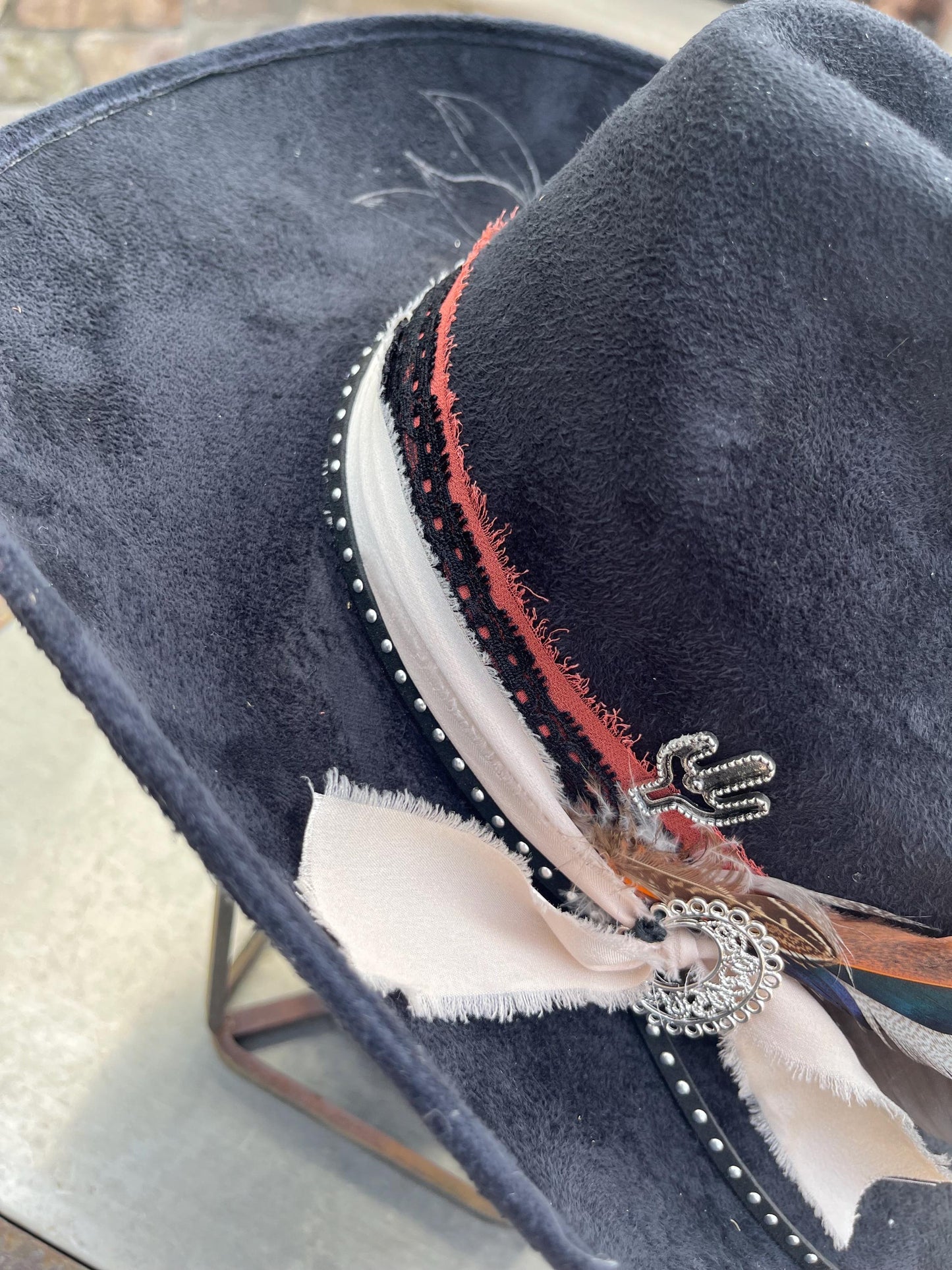 Black burned cowboy hat
