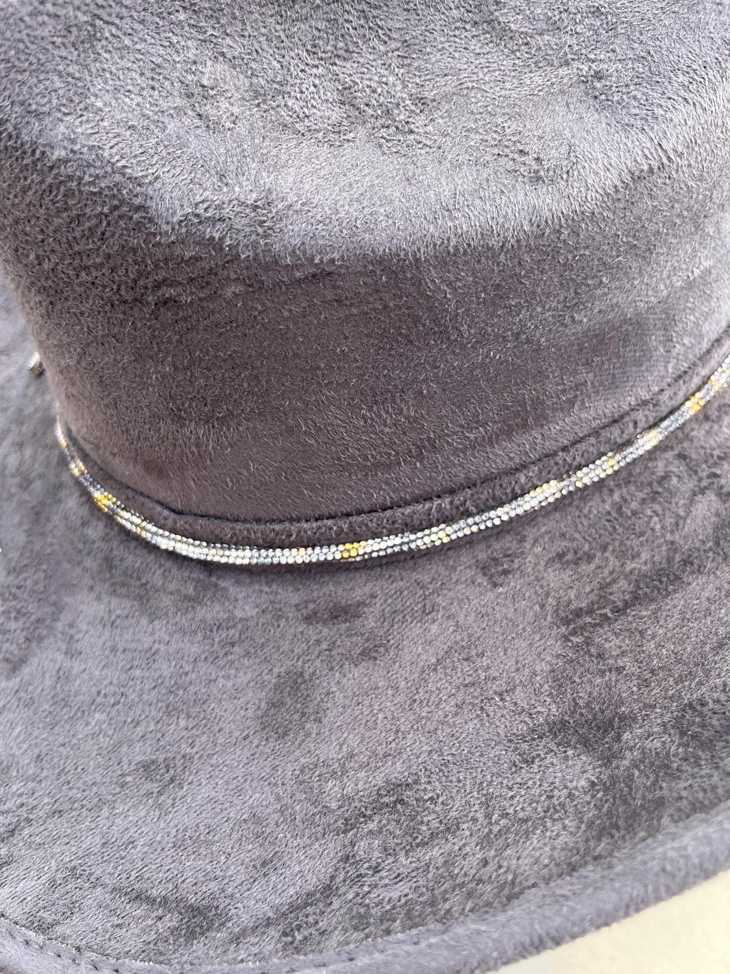 Grey suede western cowboy hat