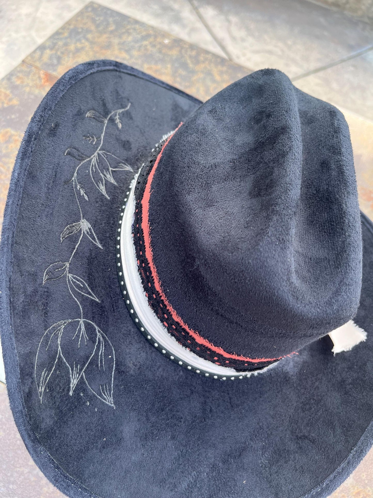 Black burned cowboy hat