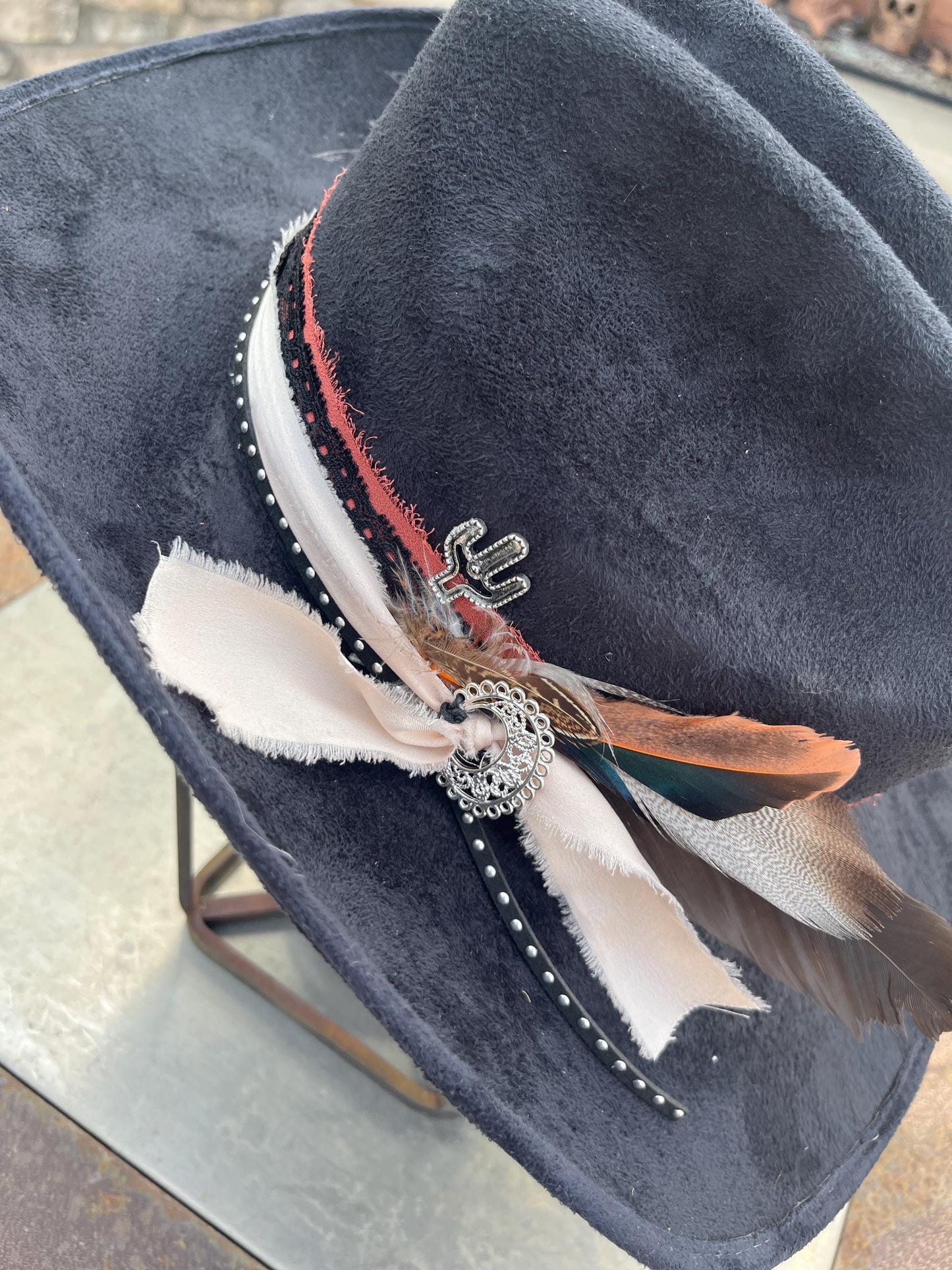 Black burned cowboy hat