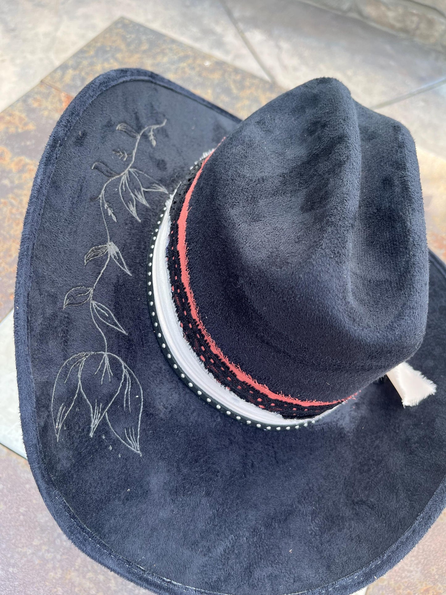 Black burned cowboy hat