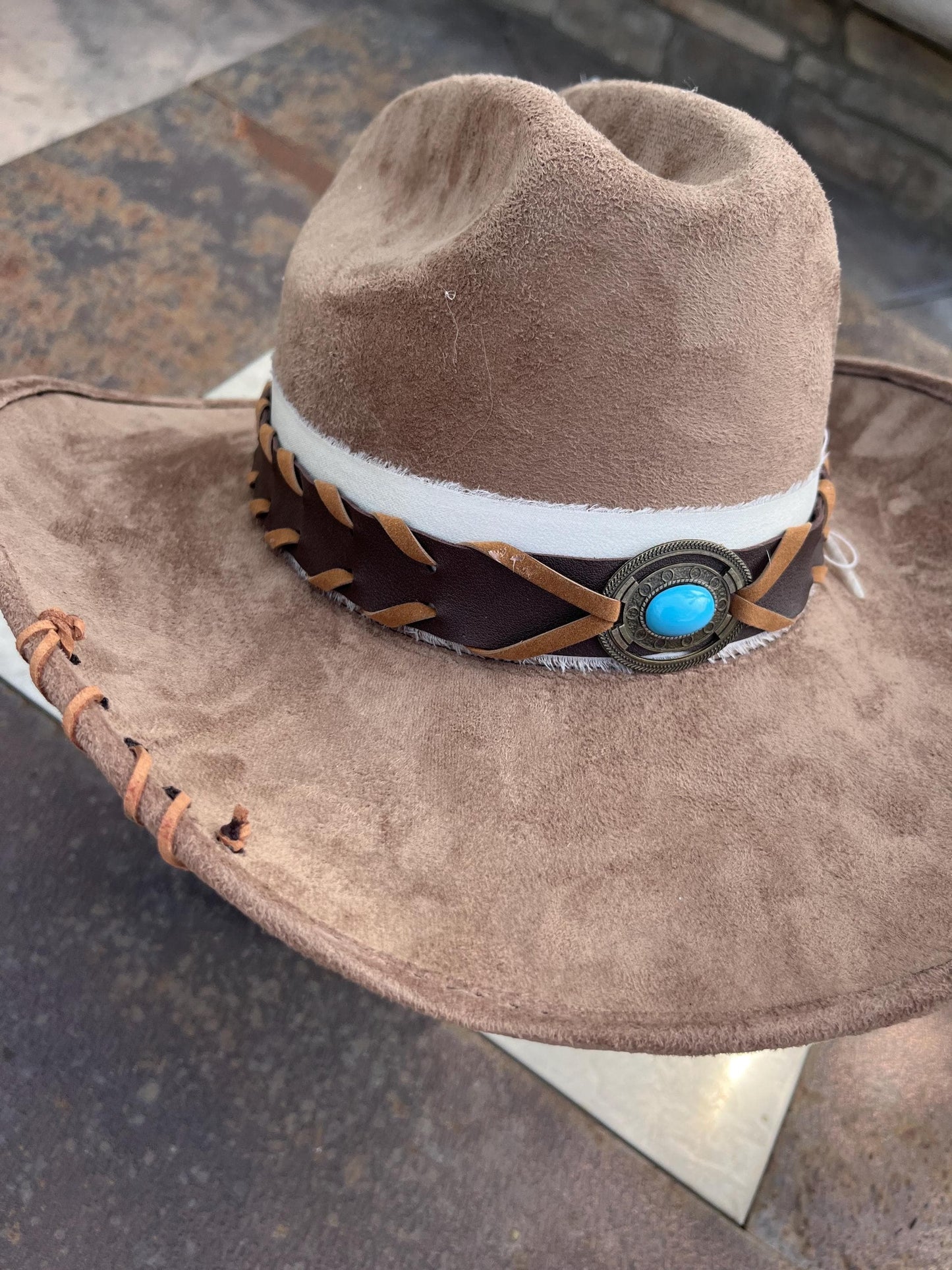 Tan brown suede cowboy hat