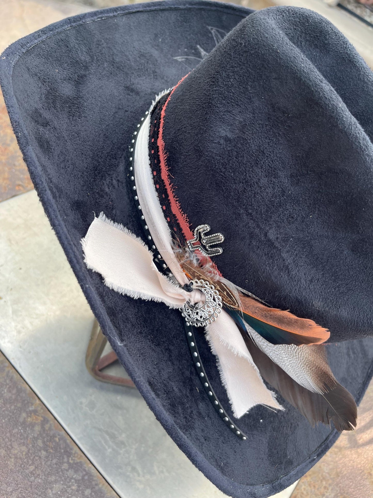 Black burned cowboy hat