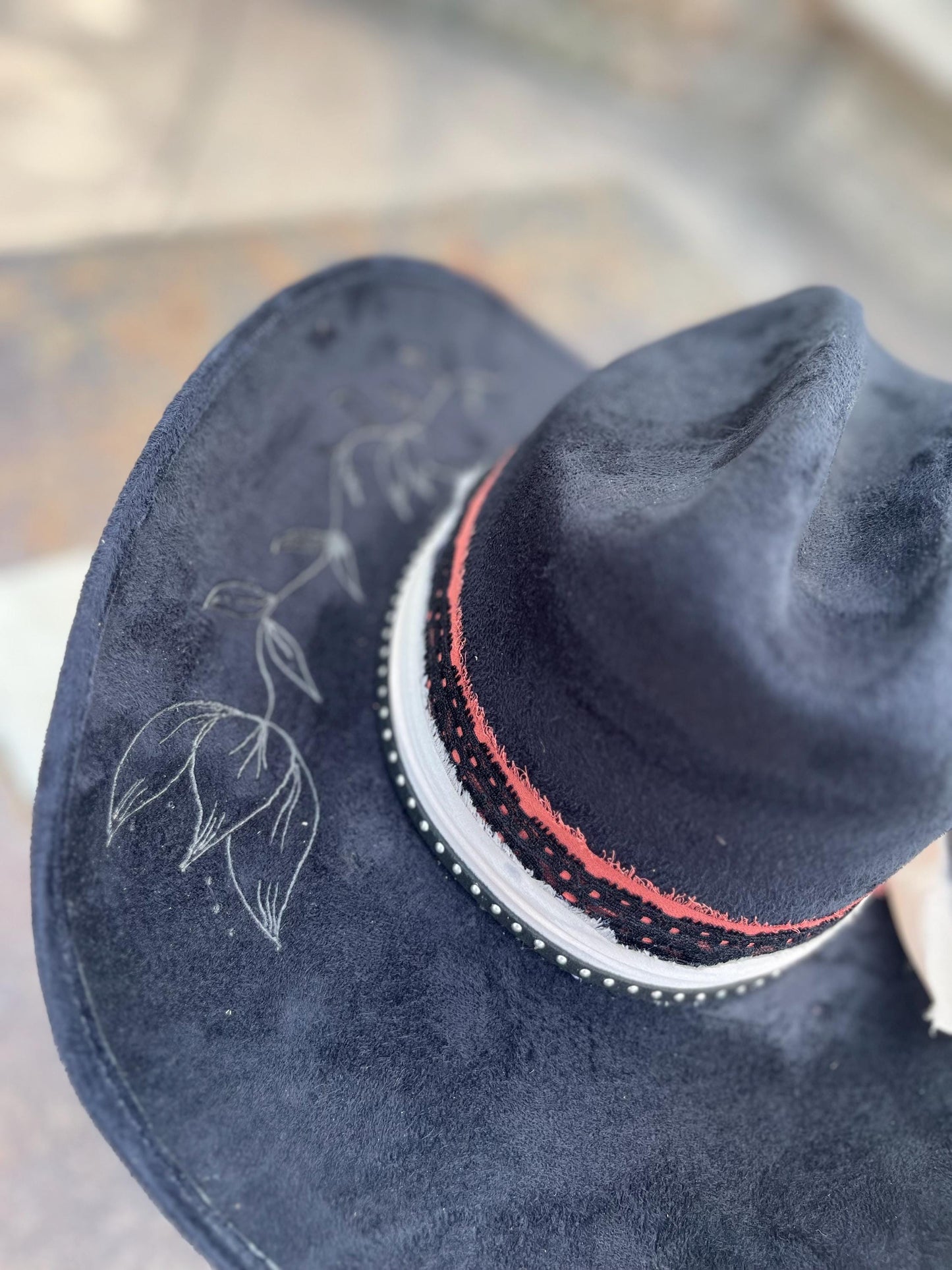 Black burned cowboy hat