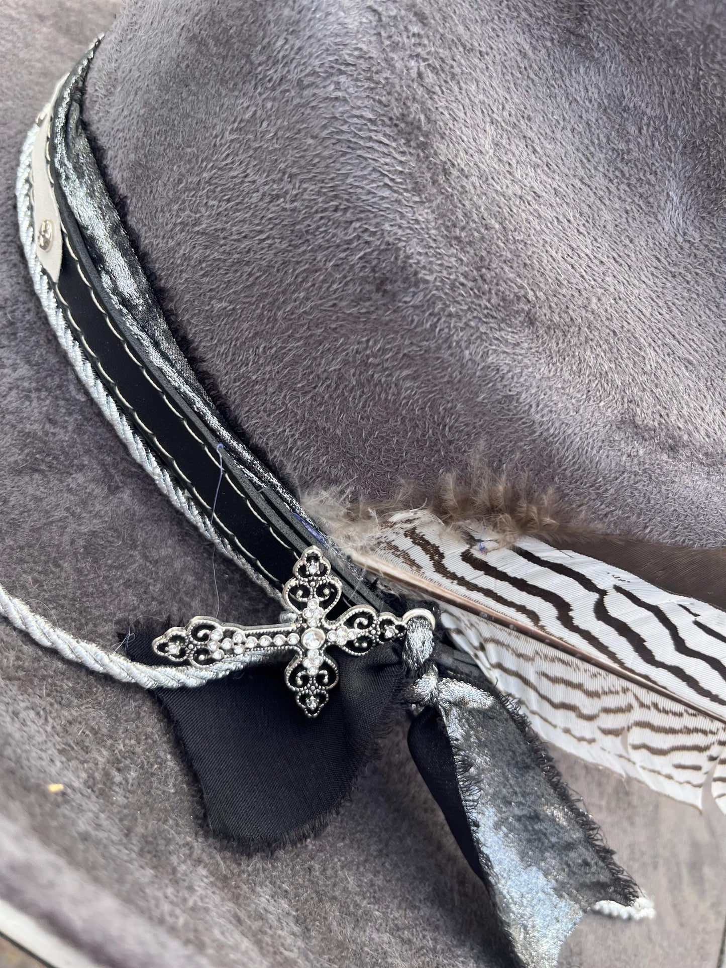 Grey suede western cowboy hat