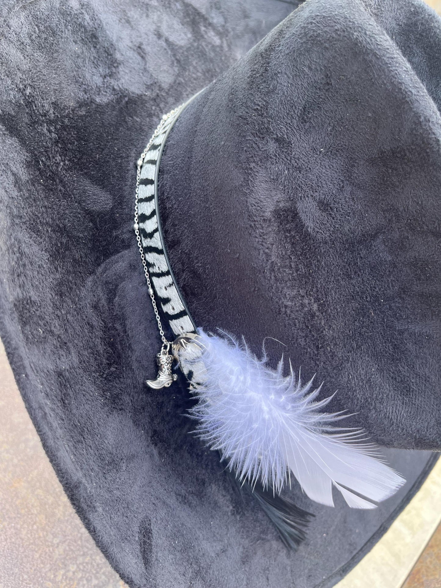 Black suede western cowboy hat